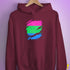 Polysexual Pride Flag Ripped Reveal Hoodie - Maroon